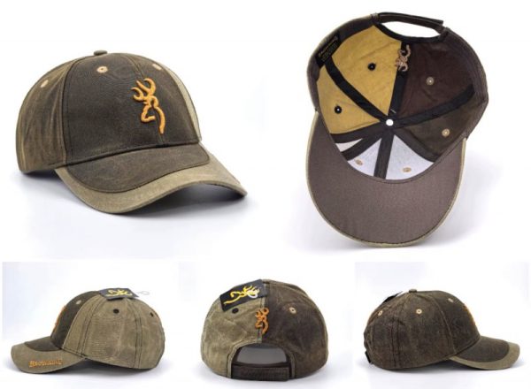 Shooting cap waxed with 3 dimensional logos